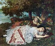 Madchen an der Seine Gustave Courbet